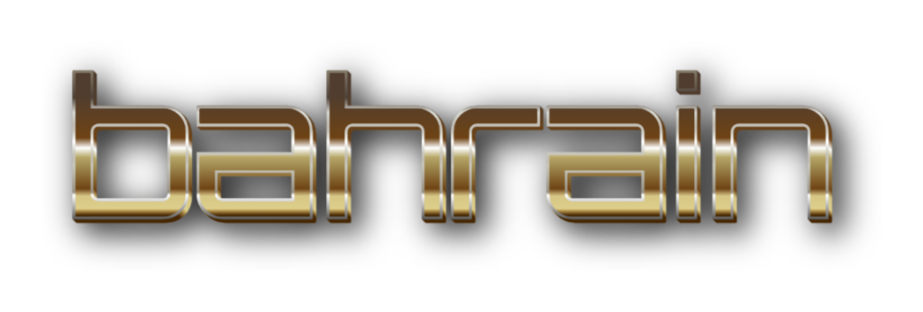 3D Bahrain metal text image