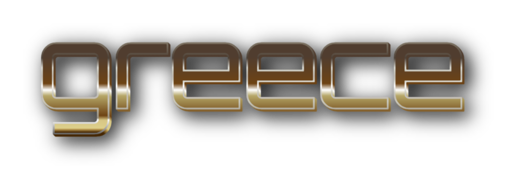 3D Greece metal text image