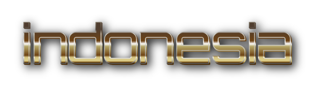 3D Indonesia metal text image