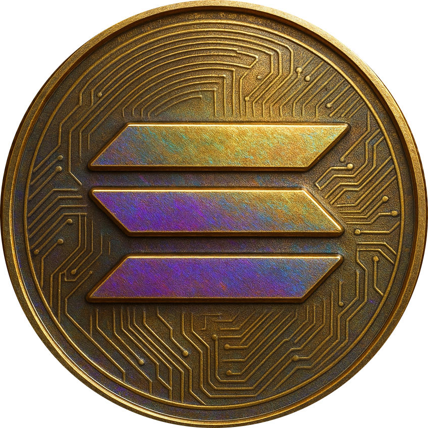 3d Gold Solana SOL Token